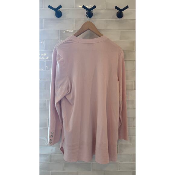 Charter Club 3X Dusty Pink Open Cardigan Sweater Button Sleeve - Picture 2 of 6